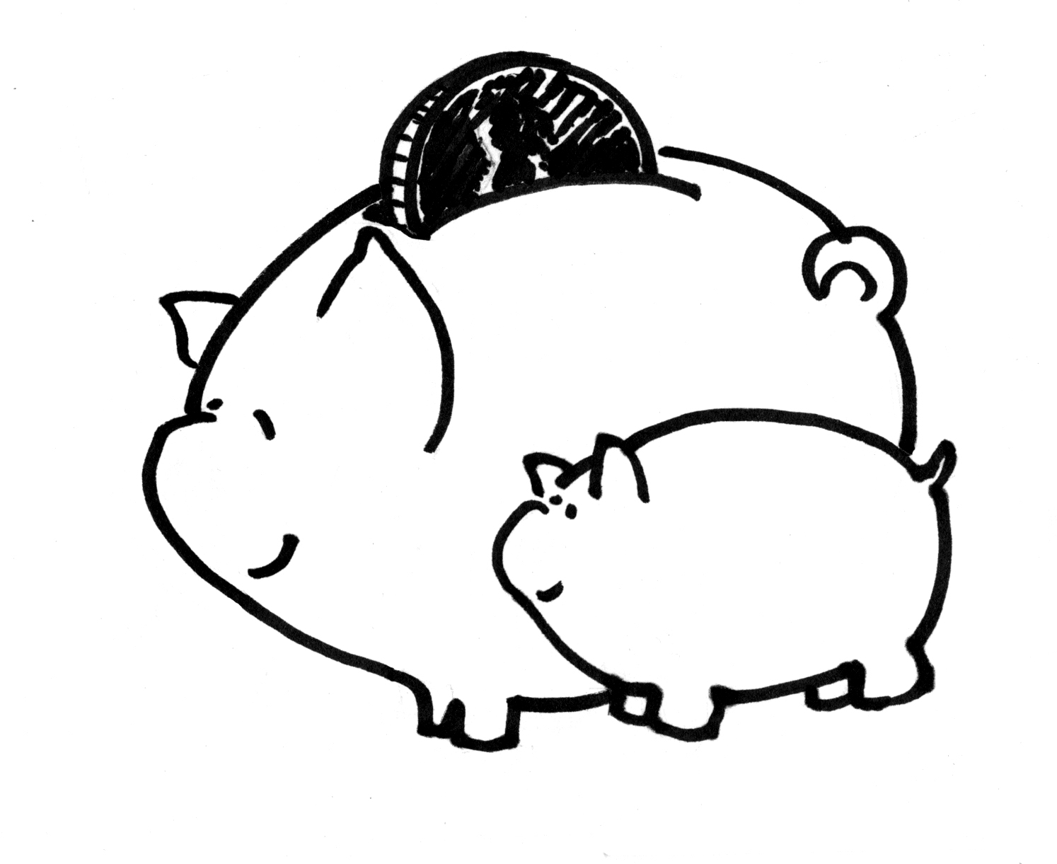 The beginnings of the Frugal Mama logo, designed by my mom