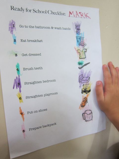 Kids Getting Ready For School Chart